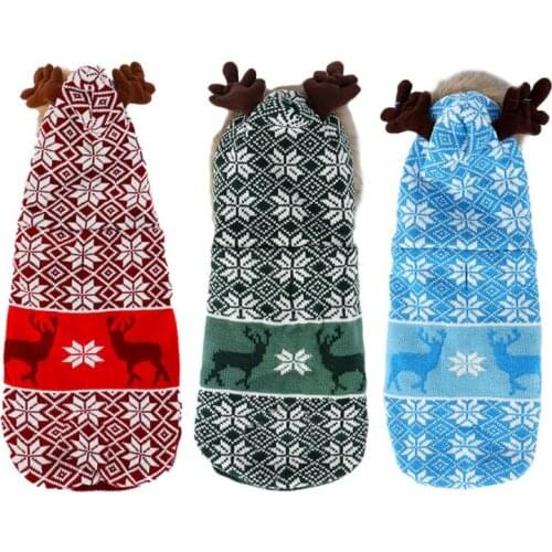 Winter Warm New Year Sweater for Large Dogs Cats Pet Halloween Christmas Dog Clothes Cute Reindeer Cosplay Pet Clothing
