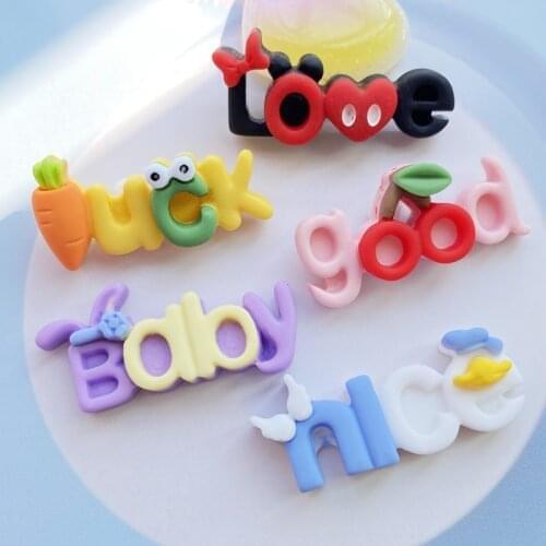10Pcs Cute Mixed Mini Letter Animal Flat Back Resin Cabochons Scrapbooking DIY Jewelry Craft Decoration Accessorie H140