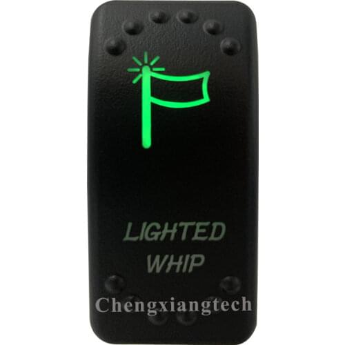 12V/24V Car Boat 3 Pins SPST ON/OFF Green & Blue Led Light Rocker Toggle Switch Lighted Whip for Carling ARB Narva 4x4