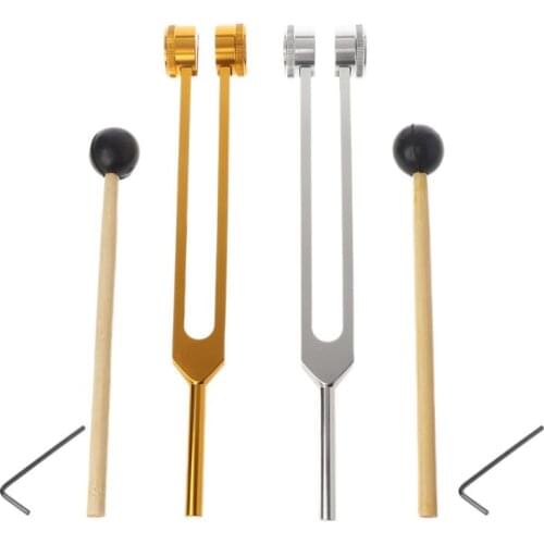128HZ 128HZ Aluminum Alloy Silver Tuning Fork Chakra Hammer Ball Diagnostic Tool for Sound Healing Therapy Health Care Healing