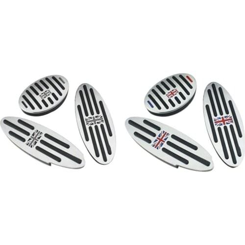 2 sets of automotive fuel clutch brake pedal stickers for BMW For Mini Cooper JCW s R55 R56 R60 - silver gray and silver Color