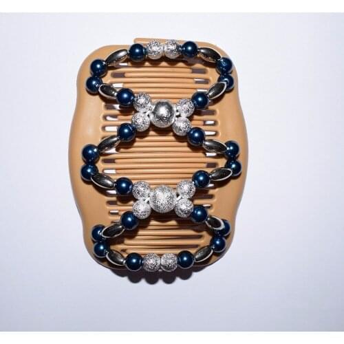 2018 20pcs/lot fashion blue silver beads beautiful luxury new year magic comb