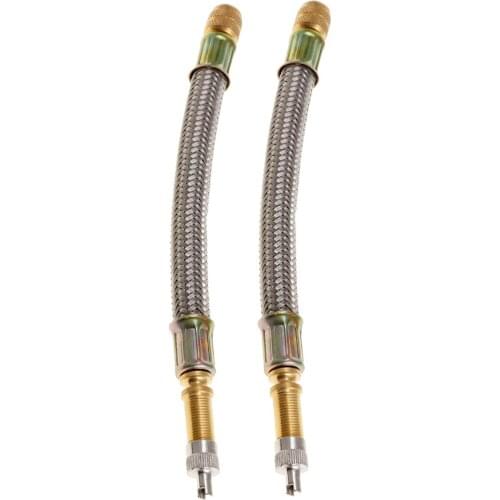 2X 150mm 304 Stainless Steel Braided Wheel Tire Tyre Valve Extension Adaptor