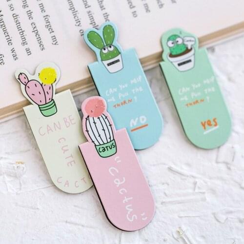 3pcs Cactus Magnetic Bookmark Color Pattern Metal Gift Mini Clip Handbook Accessories Bookmark Metal Bookmarks for Books