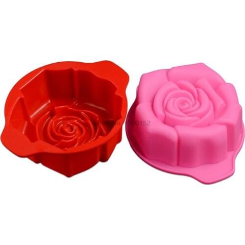 50pcs Rose Silicone Mousse Pan Cake Mold Non-stick Baking Decoration Tools Silicone Forms Bakeware 3D Silicone Mold Baking
