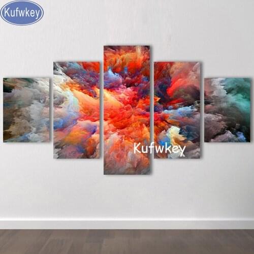 Full Square DIY Diamond Painting,Abstract clouds 3d Picture Diamond Embroidery,Cross Stitch,Mosaic Multi Panel,home decor 5 pcs