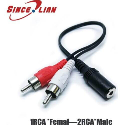 SINCILIAN0.25m/ 1.5m/3m Audio Video Cable Video Wire Connector Female To Male 1RCA To 2RCA Audio Video AV Cable Cord Plug