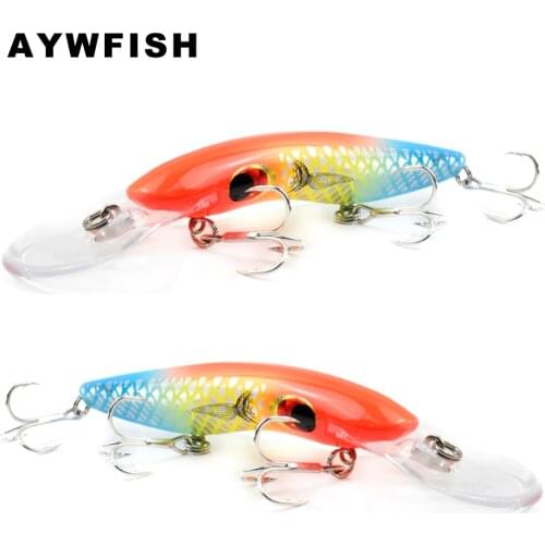 AYWFISH Minnow 160mm 25g 3PCS Sharp Treble Hooks Deepwater Jerk Bait Nosie Rattles Inside Hard Plastic Fishing Bass Pike Tackle