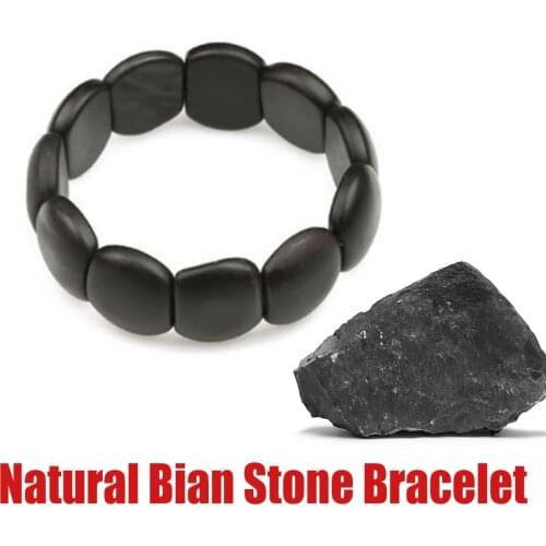 Slimming Natural Bian Stone Bracelet Magic Energy Black Stone Therapy Health Care Bracelet Relieve Pain Stimulate Not Magnetic