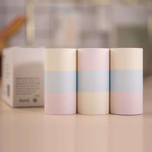 PAPERANG Label Paper 3 Rolls 57x30mm Thermal Paper Roll Rainbow Paper BPA-Free Long-Lasting 2 Years for PAPERANG Printer