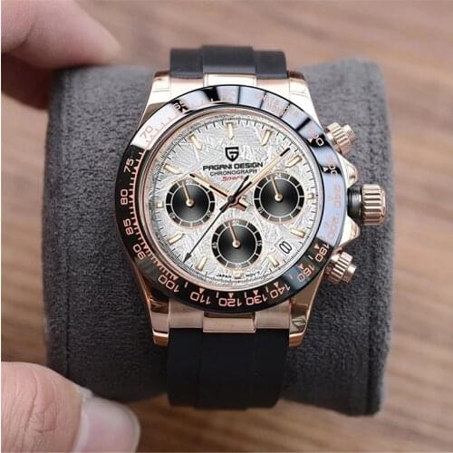 40mm New PAGANI DESIGN Mens Quartz Watches Sapphire Luxury Chronograph Stainless Steel Waterproof Mens Watch relogio masculino