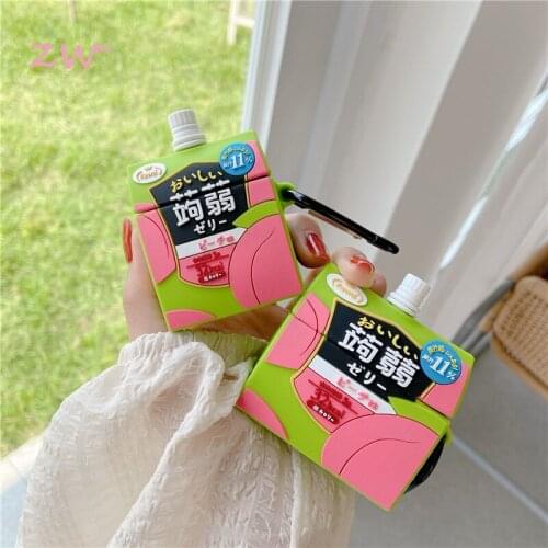 Fashion brand grapefruit jelly 3d food case for airpods 1 2 pro box soft silicone wireless bluetooth headset protect cover coke