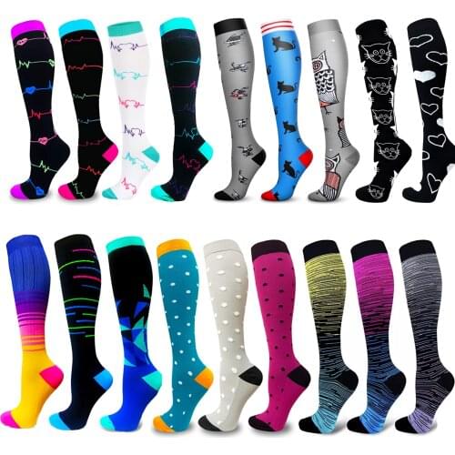 Compression Stockings Men Women Varicose Veins Nurses Pregnancy Sports Socks Soccer Outdoor Running Compression Socks High