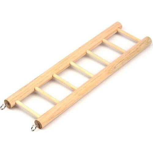 Bird Wooden Ladder Parakeet Cage Toys 2 Different Sizes Natural Wood Rungs