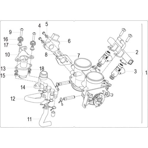 Throttle assy oil road stepper motor timing system components page of Benelli TNT300 BN302