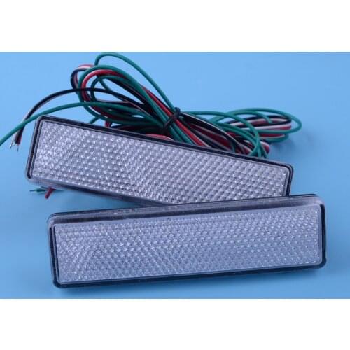 12V 2pcs LED Rear Bumper Reflector Tail Brake Stop Light White Lens Fit for Opel Vauxhall Vivaro Movano A Renault Master Trafic