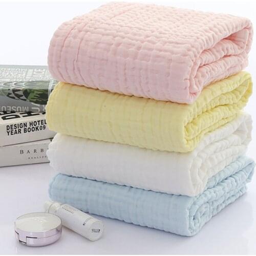 Happyflute 100% Cotton 105*105cm 6 Layers Newborn Baby Bath Towel Wrap Muslin Gauze Swaddle Blankets Wholesale Drop Shipping