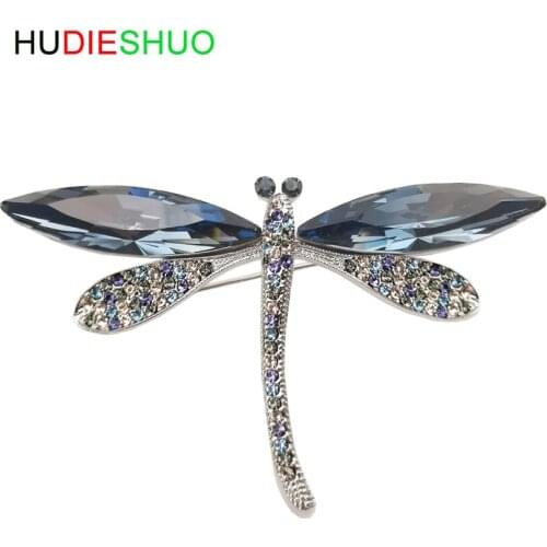 HUDIESHUO Austria Crystal & Czech Rhinestone Brooch Elegant Butterfly Design For Women High Fashion Gift Trendy Jewelry