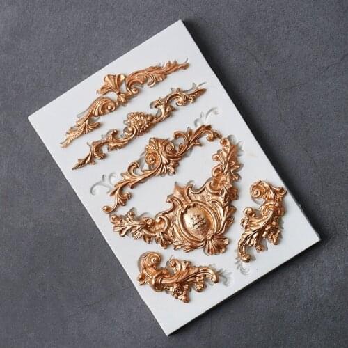 KUXSE Relief Lace Silicone Fondant Molds DIY Border Wedding Cake Decorating Tools Candy Chocolate Gumpaste Molds Baking Tool