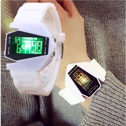 Men Ladies Silicone Watch LED Digital Watch Airplane Shape Watch Fashion boy girl Watch Casual student Exquisite Gift Wristwatch