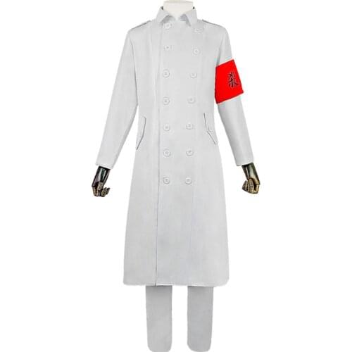 Anime Tokyo Revengers Halloween Christmas Cosplay Costume Men White Trench Jacket Pants Red Armbend