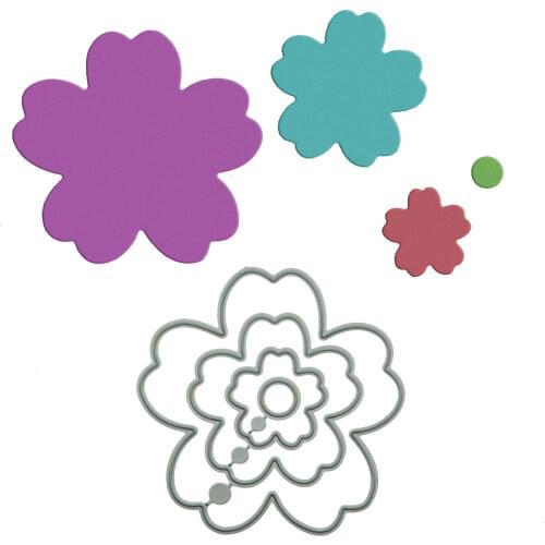 5-Petal Flower Metal Cutting Dies Set For DIY Scrapbooking Handcraft Paper Art Work Craft Cutter Punch Stencil