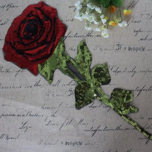 Patch DIY Rose Flower Embroidered Patches Fabric Badges Sewing For Bags Patches Clothes Hat Decorative Ornament