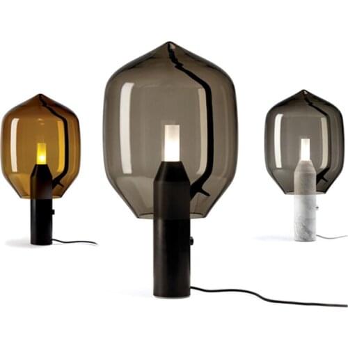 Nordic Art Glass Marble Table Lamp Industrial Bedside Lamp Individual Desk Light TA159