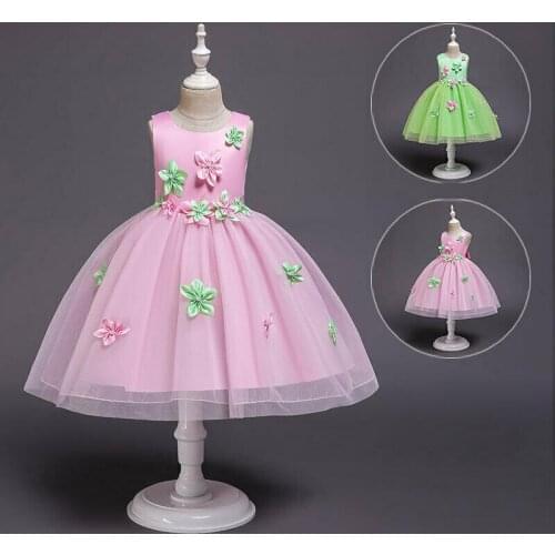 Flower Girl Dress Wedding Birthday Party Princess Dresses For Kids Costume