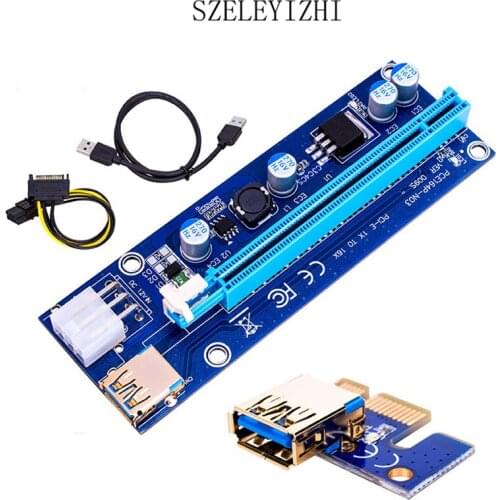 VER009S PCI-E Riser Card 009S PCI Express 1X to 16X Extender 100CM 60CM 30CM USB 3.0 Cable SATA to 4Pin Power Cord