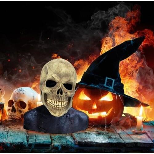 Realistic Skull Full Head Mask Creepy Halloween Party Mask Cosplay Latex Prop Club Party Costume Cosplay Props Funny Adult