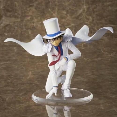 Detective Conan Kneeling Kid the Phantom Thief Action Figures Magic Kaito Anime Figure doll White dress model toys Ornaments