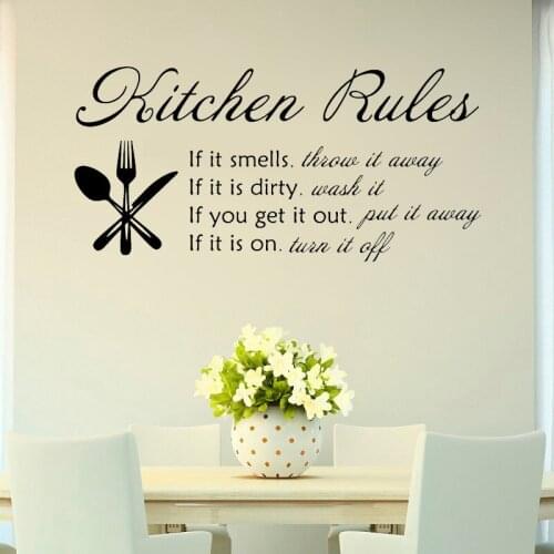 Modern Kitchen Rules Wall Decal for kitchen Decor Kitchen Quotes Vinyl Wall Sticker Removable Home Wall Decor Wallpaper Z778
