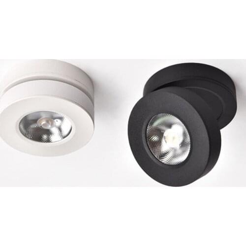 Surface Mounted 5W/7W/12W LED Spot Light Led Ceiling Lamps White Black Downlights AC85-265V Tracking Lamps Track Rail light