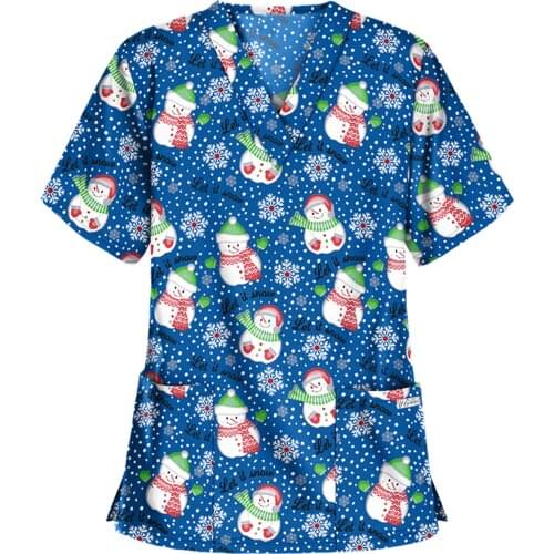 High Quality Cute Printing Working Scrubs Tops Pet Grooming Uniforms Cartoon Beauty Salon Work Clothing Pet Beauty Uniform #T1P