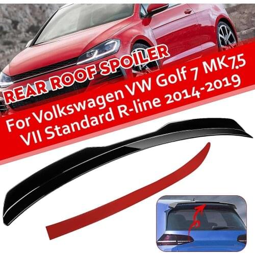 For Volkswagen VW Golf 7 MK75 VII GTI R-Line 2014-2019 Rear Roof Spoiler Glossy Painted Carbon Black