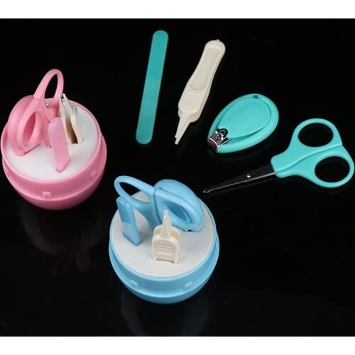 1 Set Portable Baby Nail Care Set Baby Healthcare Kits Infant Finger Trimmer Scissors Nail Clippers Cartoon Animal Storage Box