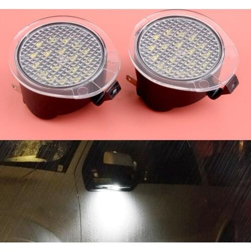 1 Pair White LED Side Mirror Under Puddle Light Lamp Fit for Toyota Tundra Sequoia 2008 2009 2010 2011 2012 2013 2014 2015-2019