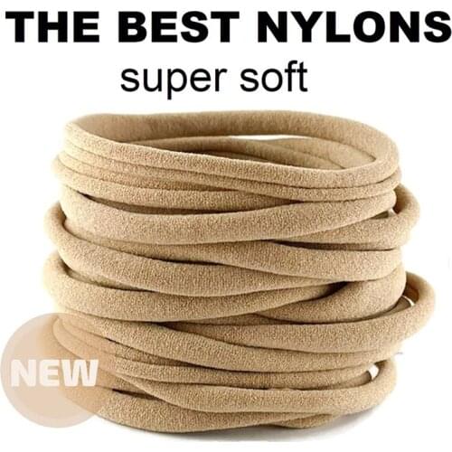 10pcs/Lot Super Soft Thin Nylon Headbands Elastic Skinny Headband For Kids Solid Hairband DIY Baby Hair Accessories For Girls