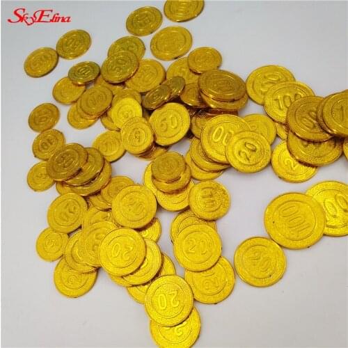 100pcs Pirate Fake Plastic Gold Coin birthday party decorations kids Pirate Gold Halloween Christmas party supplies 7Z