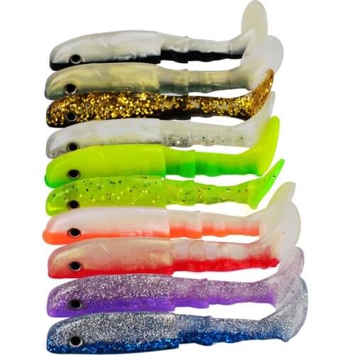 20PCS Soft Capuchin maggots Fishing shad Lure Grub worm Silicone Bait T tail 10cm/9g