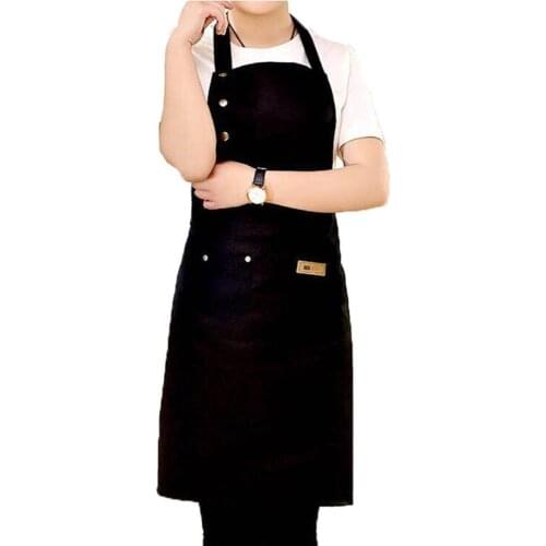 2020 Newest Hot Solid Cooking Kitchen Apron For Woman Men Chef Waiter Cafe Shop BBQ Hairdresser Aprons Bibs Kitchen Accessory