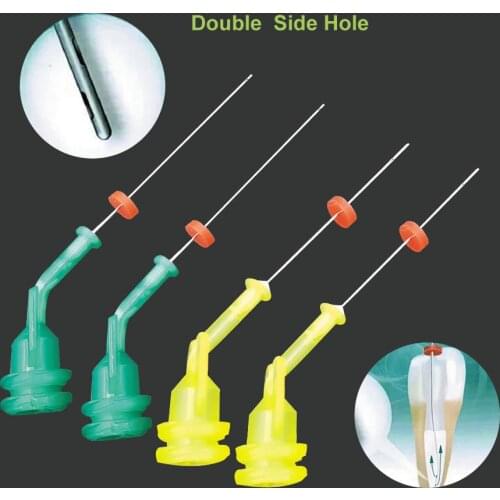 4pc Reusable Dental Irrigation Endo Needle Tip 31G Elbow Double Side Hole For Root Canal Cleaning Syringe Anterior & Molar Teeth