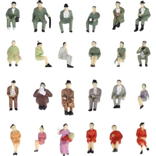 50Pcs 1/87 HO Color Figures Models Mini Models for Railway Ornaments Accessories
