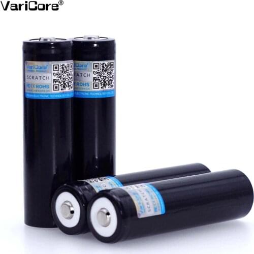 6PCS VariCore Original New V-34 18650 3.7V 3400mA Rechargeable lithium battery Light Flashlight batteries Pointed