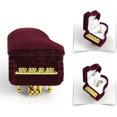 Velvet Piano Ring Elegant Box Earring Pendant Jewelry Wedding ring Case AXYD
