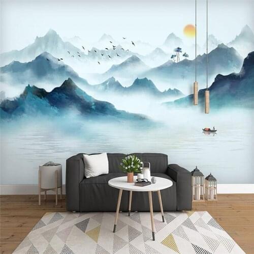 Beibehang custom Modern Ink landscape wallpapers for living room decoration nordic background mural wall papers art wall decor