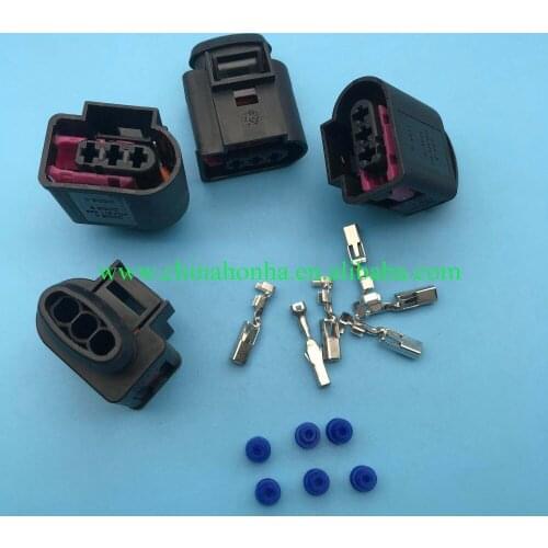 Free shipping 3 pin Automotive Fuel Rail Pressure Sensor Connector Plug with wire or without 4D0971993 4D0 971 993