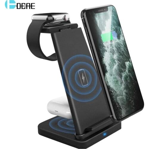 3 in 1 Wireless Charger 15W Qi Charging Stand Dock Station for iPhone 12 11 XS XR X 8 Apple Watch 6 5 4 3 2 iWatch Airpods Pro