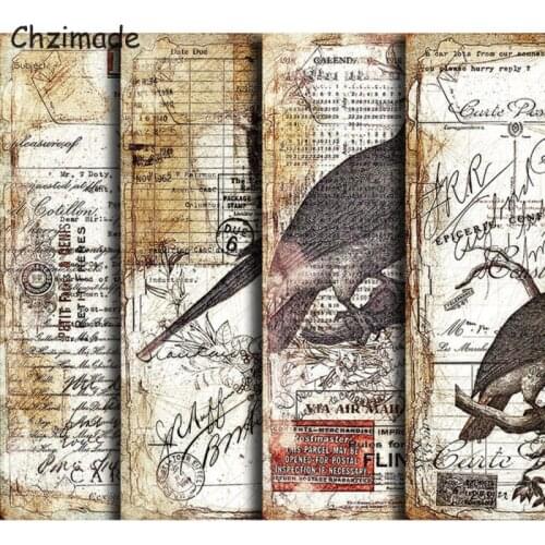 Chzimade 4Pcs Junk Journal Bird Forest Adhesive Scrapbooking Paper Sticker For Diary Happy Planner DIY Handmade Paper Crafts